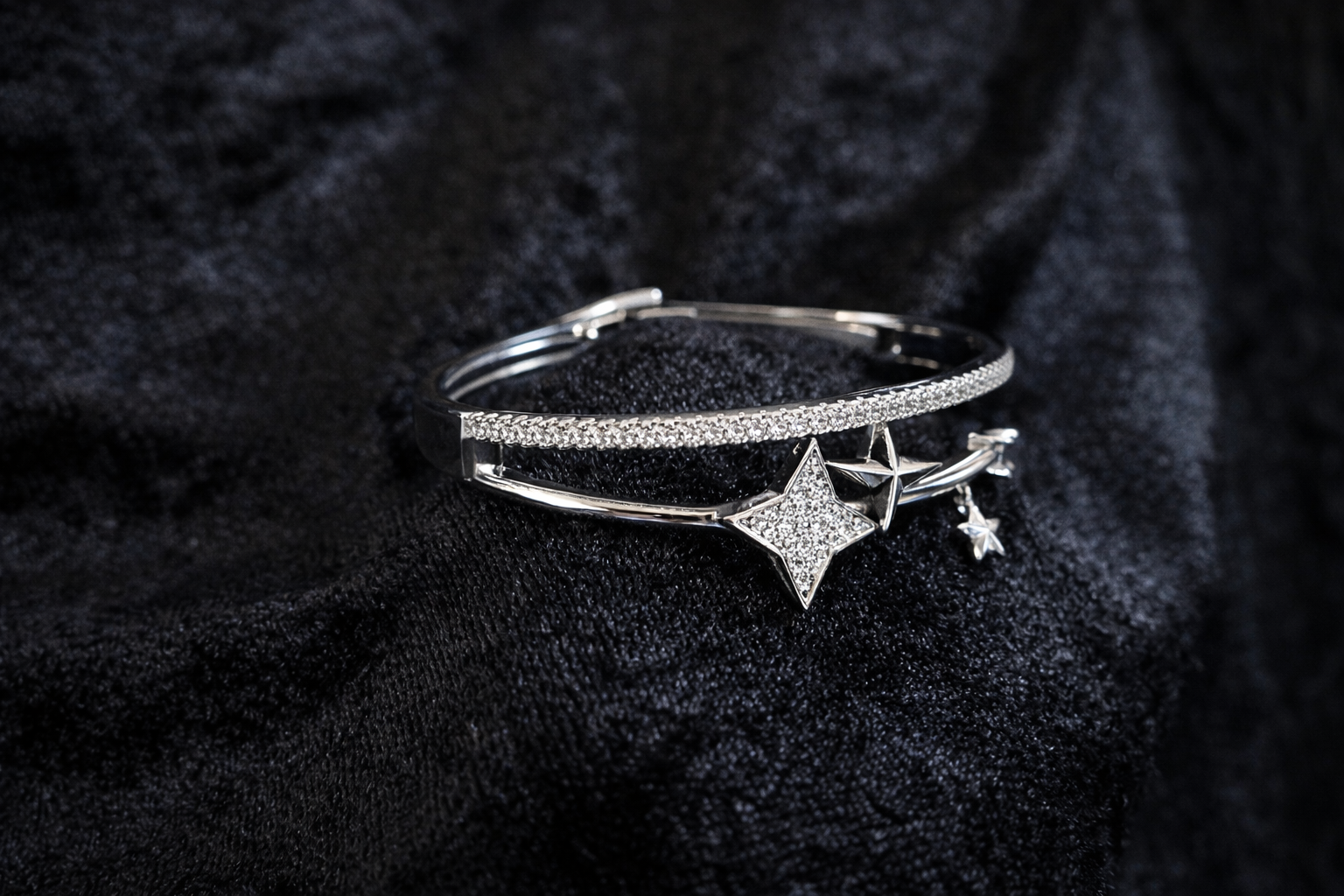 Celestial Star Charm Silver Bracelet