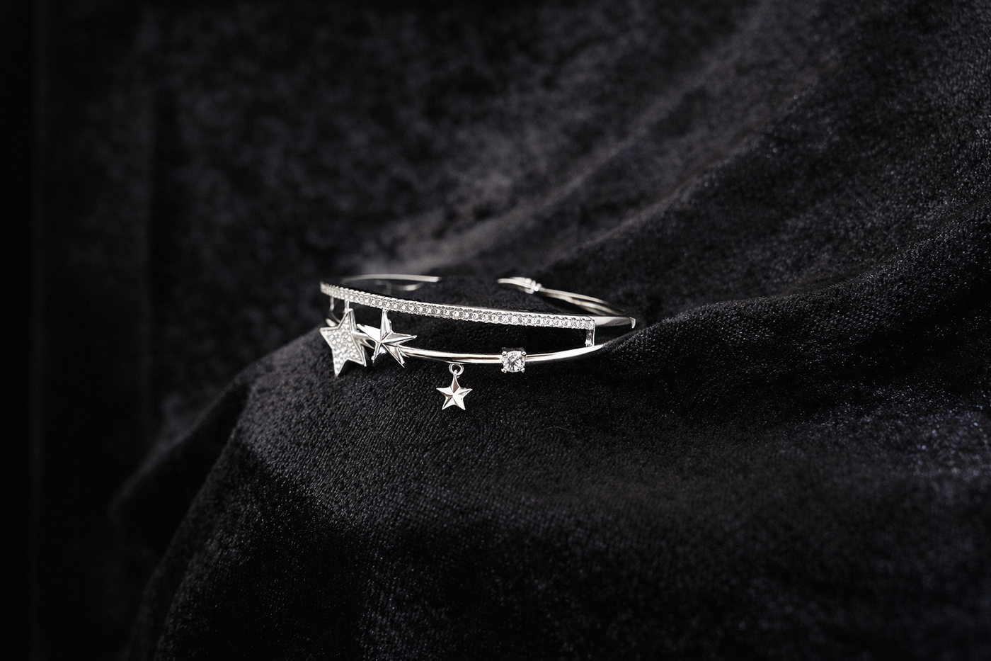 Celestial Star Charm Silver Bracelet