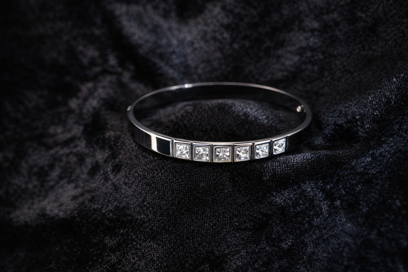 Silver Crystal Bangle
