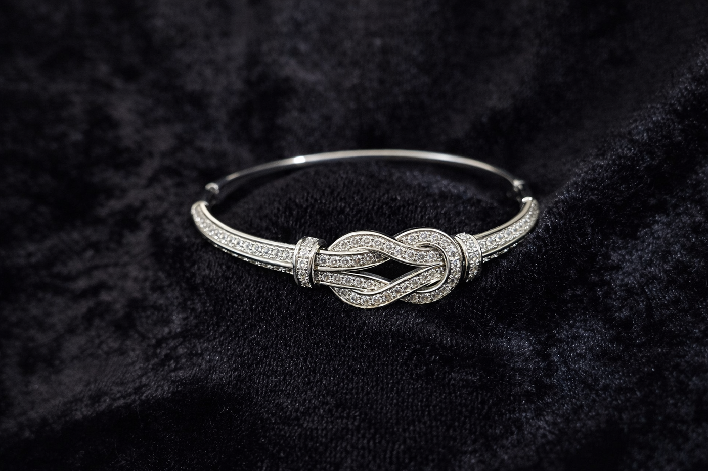 Knot Crystal Bangle Bracelet