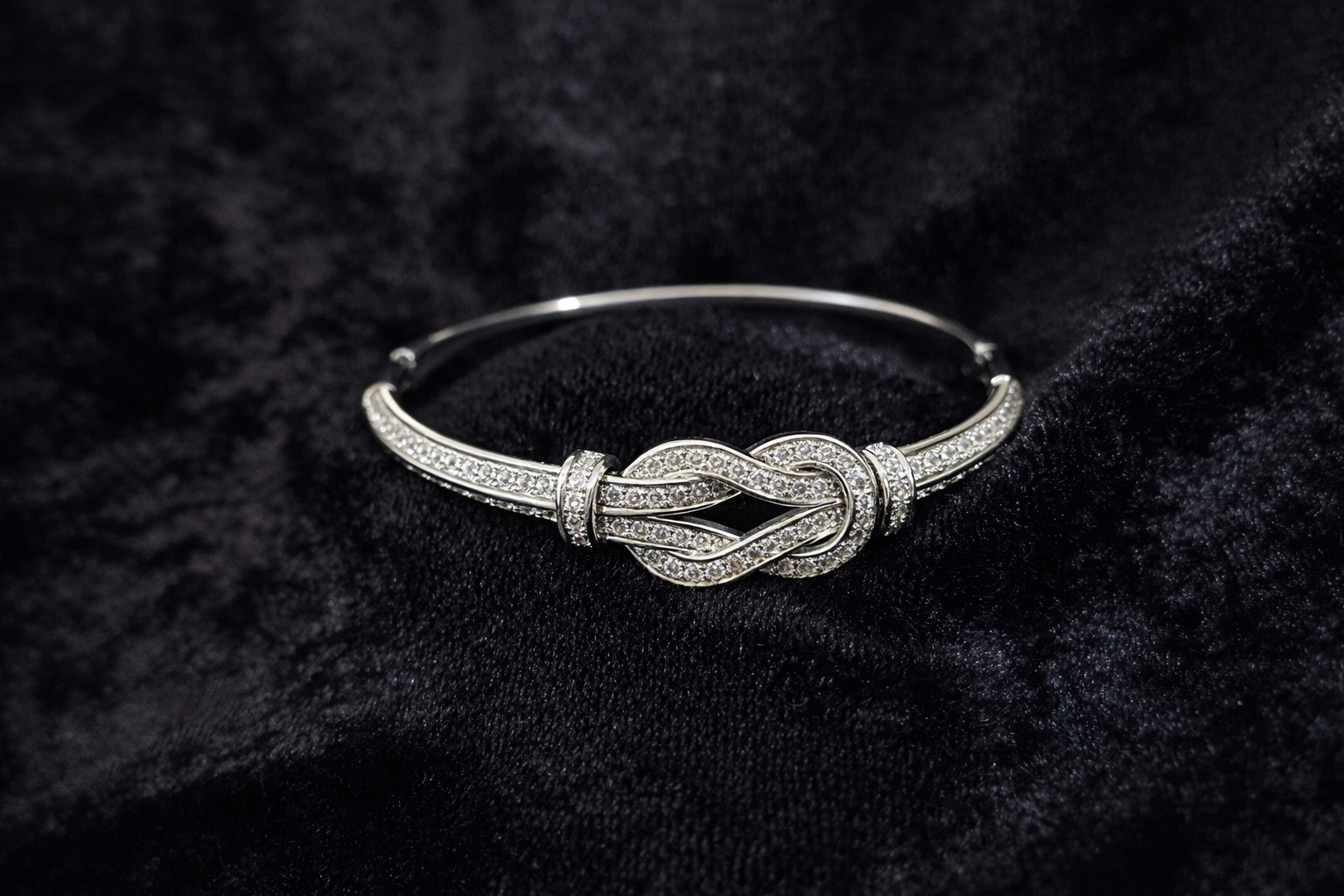 Knot Crystal Bangle Bracelet