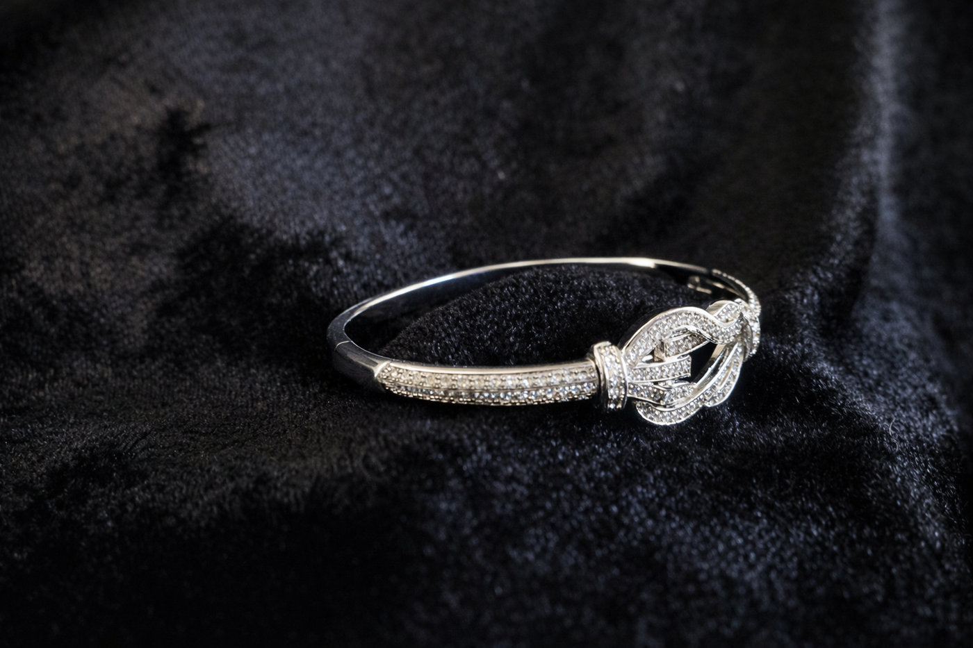 Knot Crystal Bangle Bracelet