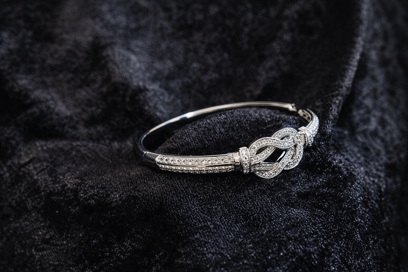 Knot Crystal Bangle Bracelet