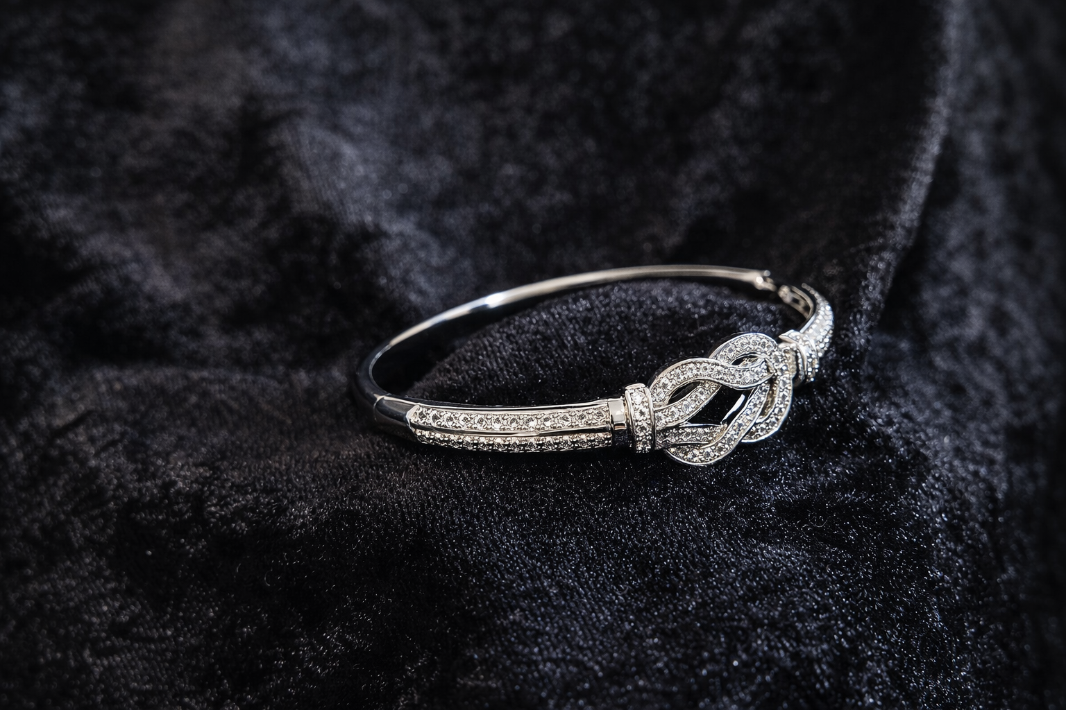 Knot Crystal Bangle Bracelet