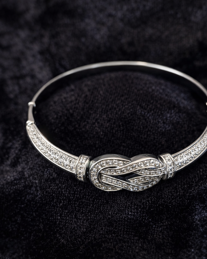 Knot Crystal Bangle Bracelet