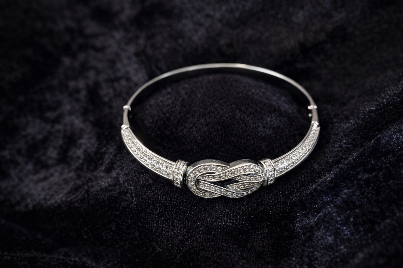 Knot Crystal Bangle Bracelet