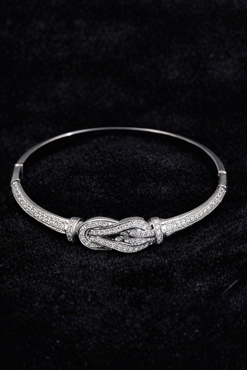 Knot Crystal Bangle Bracelet