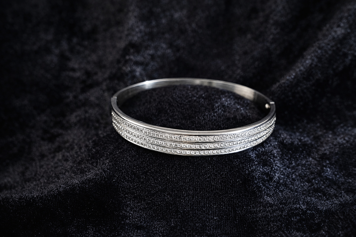 Triple Row Crystal Bangle