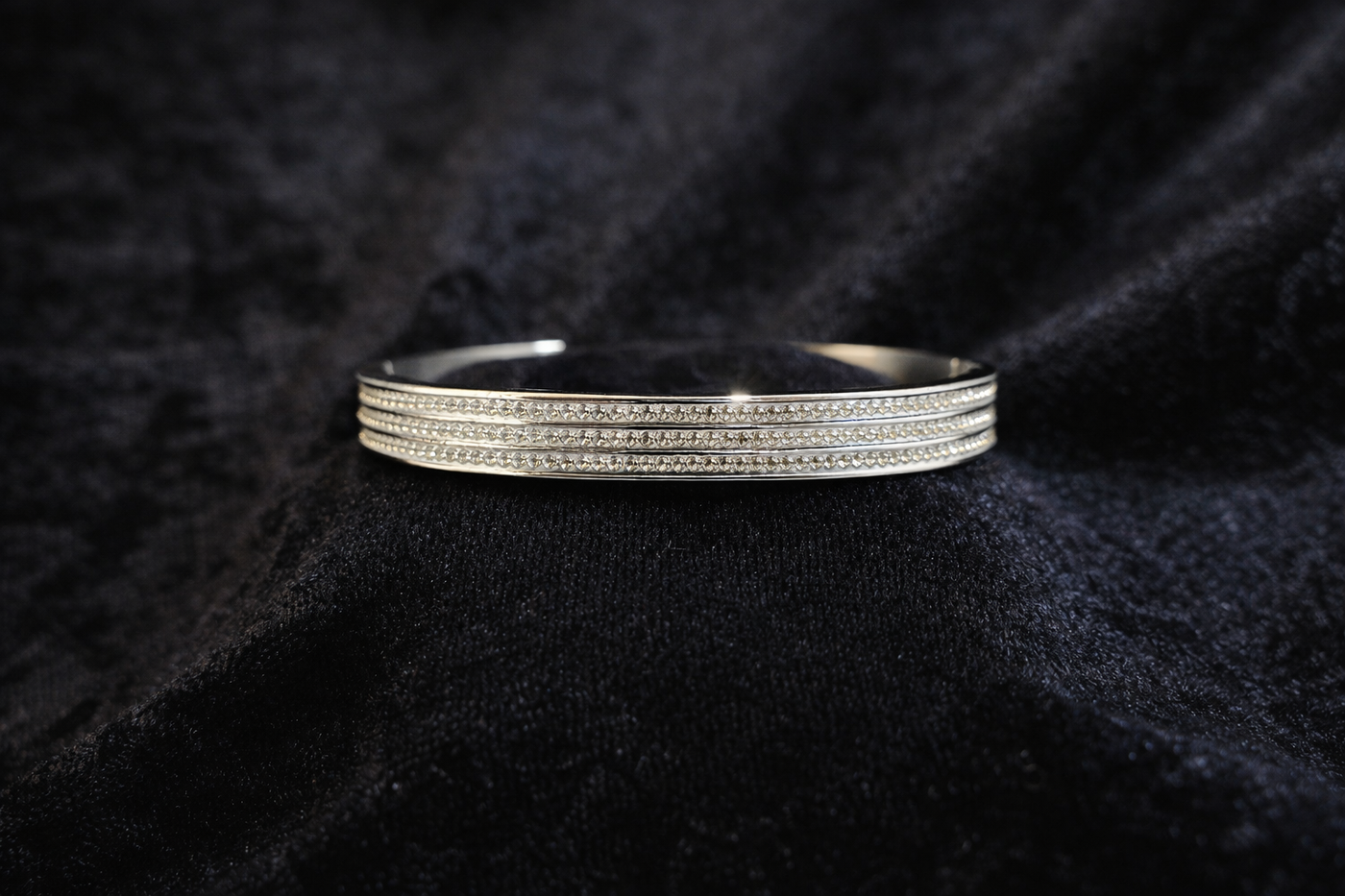 Triple Row Crystal Bangle