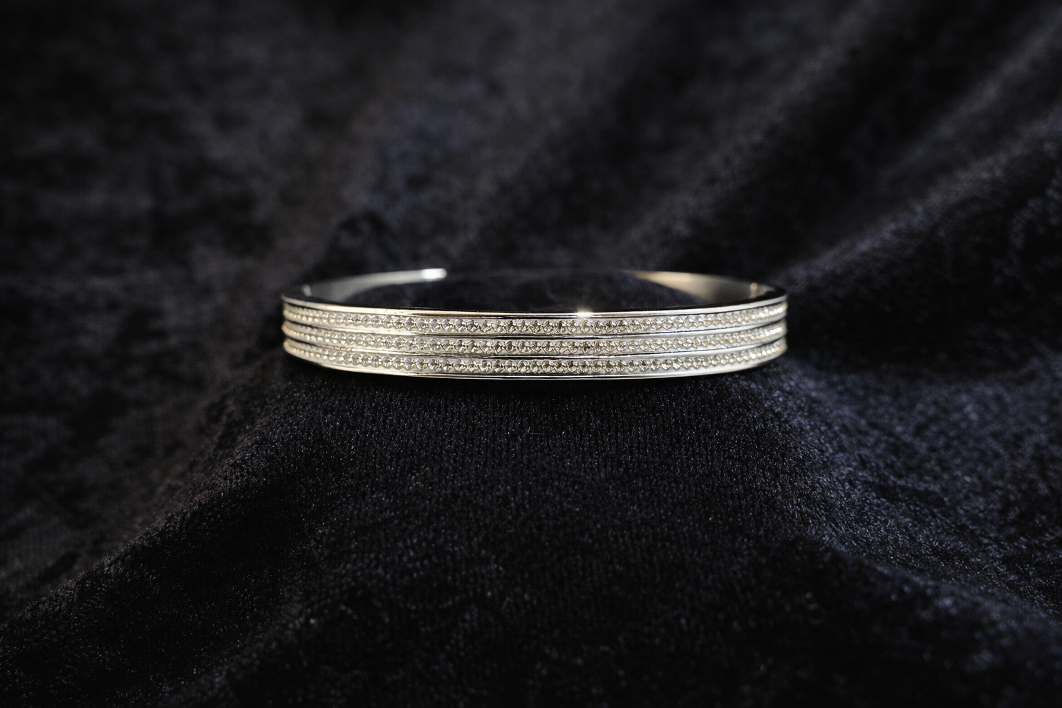 Triple Row Crystal Bangle