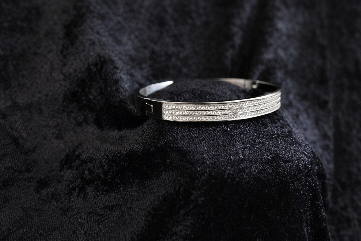 Triple Row Crystal Bangle