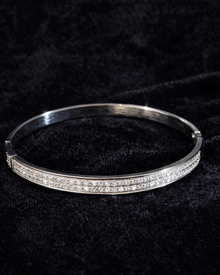 Triple Row Crystal Bangle