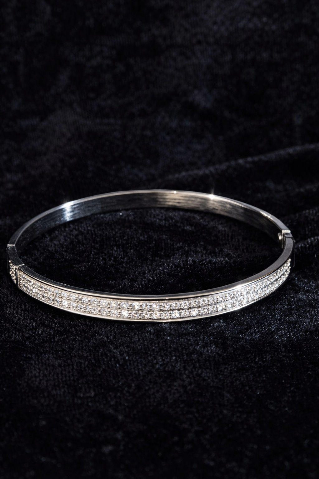 Triple Row Crystal Bangle