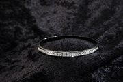 Crystal Accented Silver Bangle