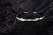 Crystal Accented Silver Bangle