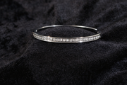 Crystal Accented Silver Bangle
