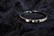 Crystal Accented Silver Bangle