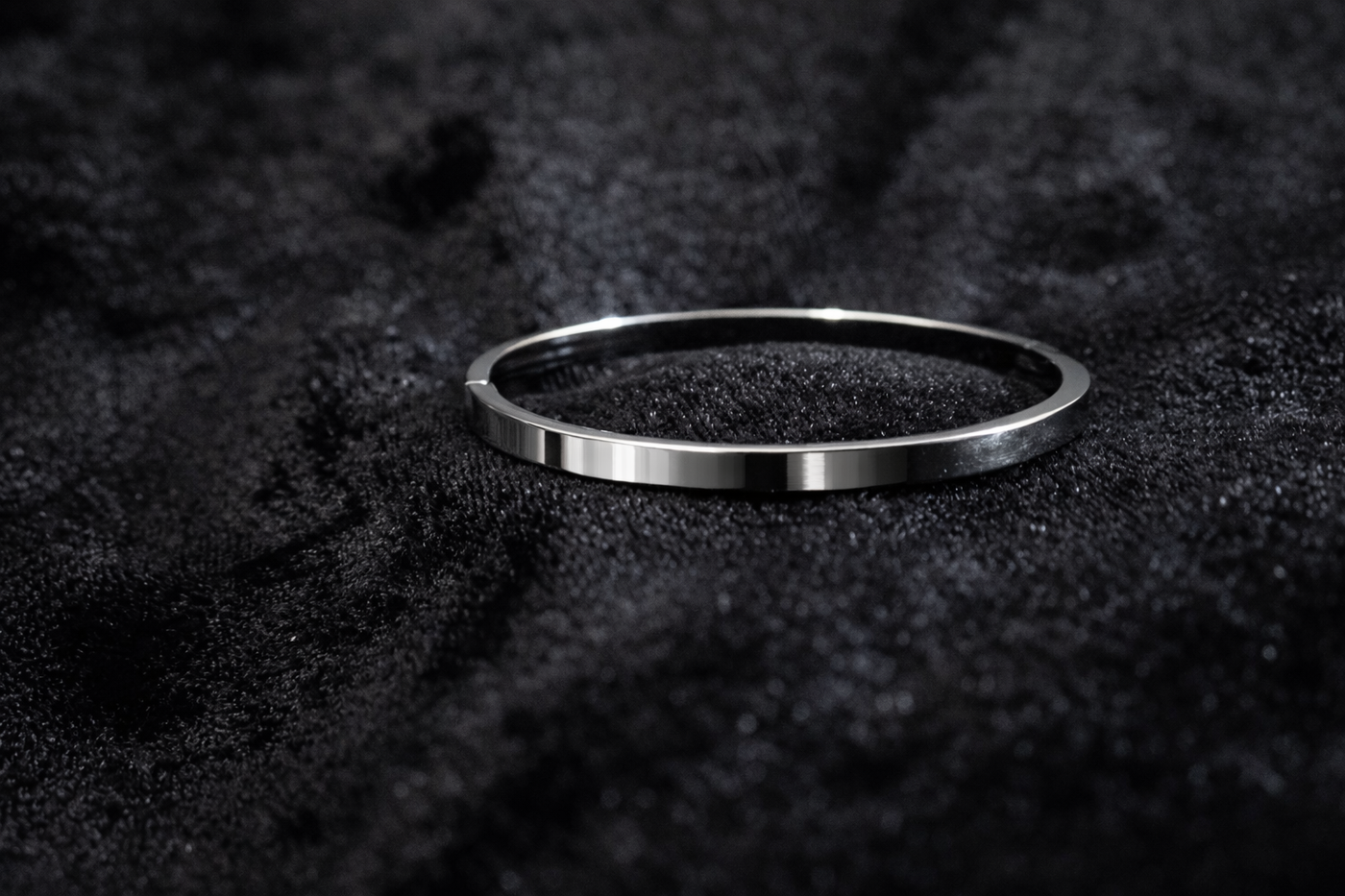 Crystal Accented Silver Bangle