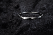 Crystal Accented Silver Bangle