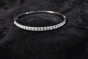 Crystal Studded Silver Bangle