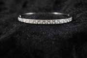 Crystal Studded Silver Bangle