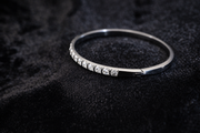 Crystal Studded Silver Bangle
