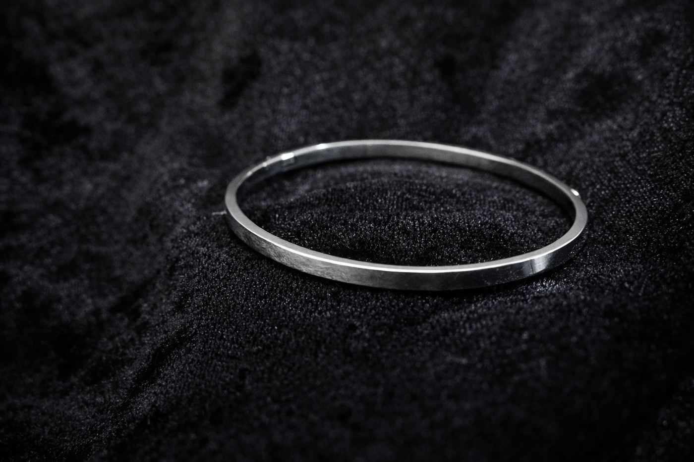 Crystal Studded Silver Bangle