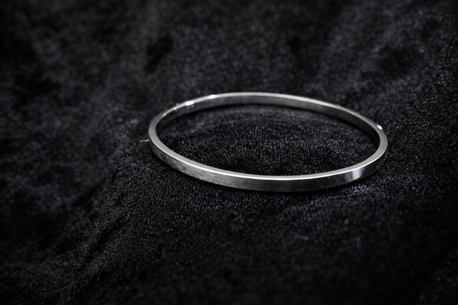 Crystal Studded Silver Bangle