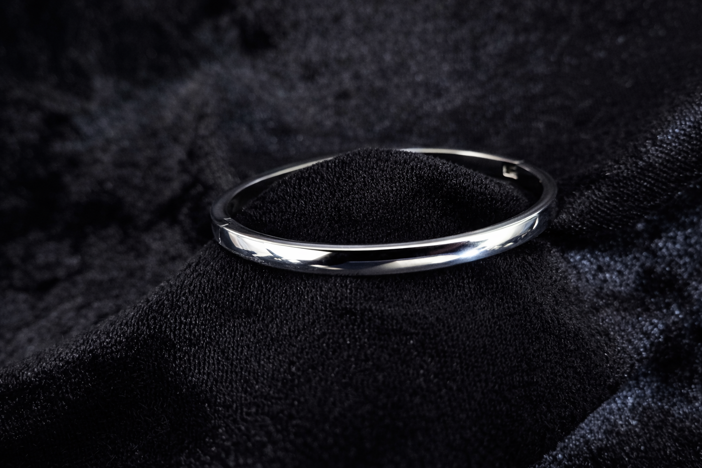 Crystal Accent Silver Bangle