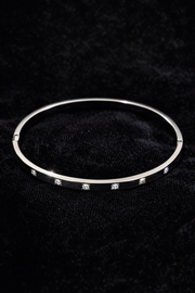 Crystal Accent Silver Bangle