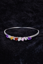 Multicolor Gemstone Silver Cuff Bracelet