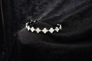 Silver Clover Link Bracelet with Mother of Pearl