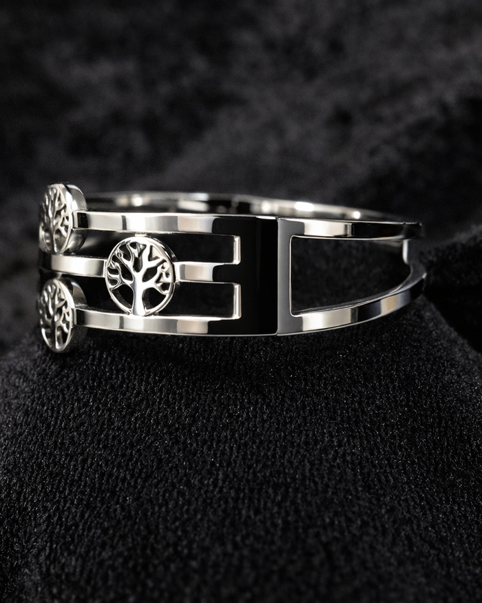 Silver Tree of Life Bangle Bracelet