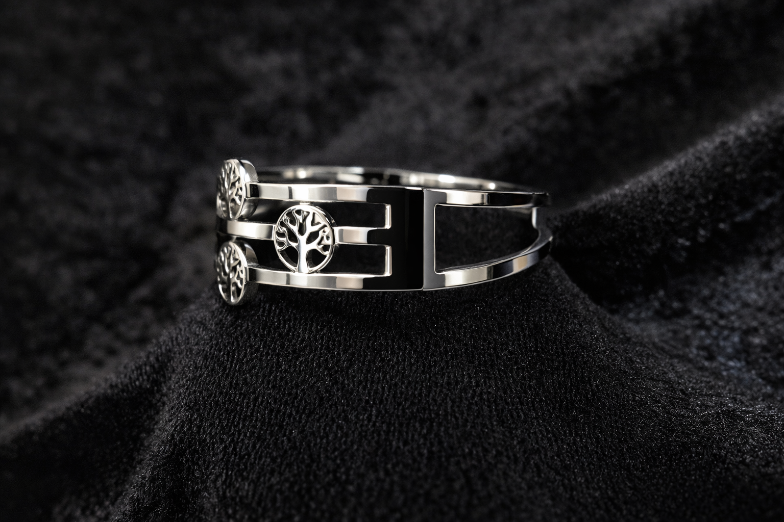 Silver Tree of Life Bangle Bracelet