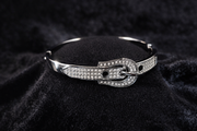 Pave Crystal Buckle Bangle Bracelet
