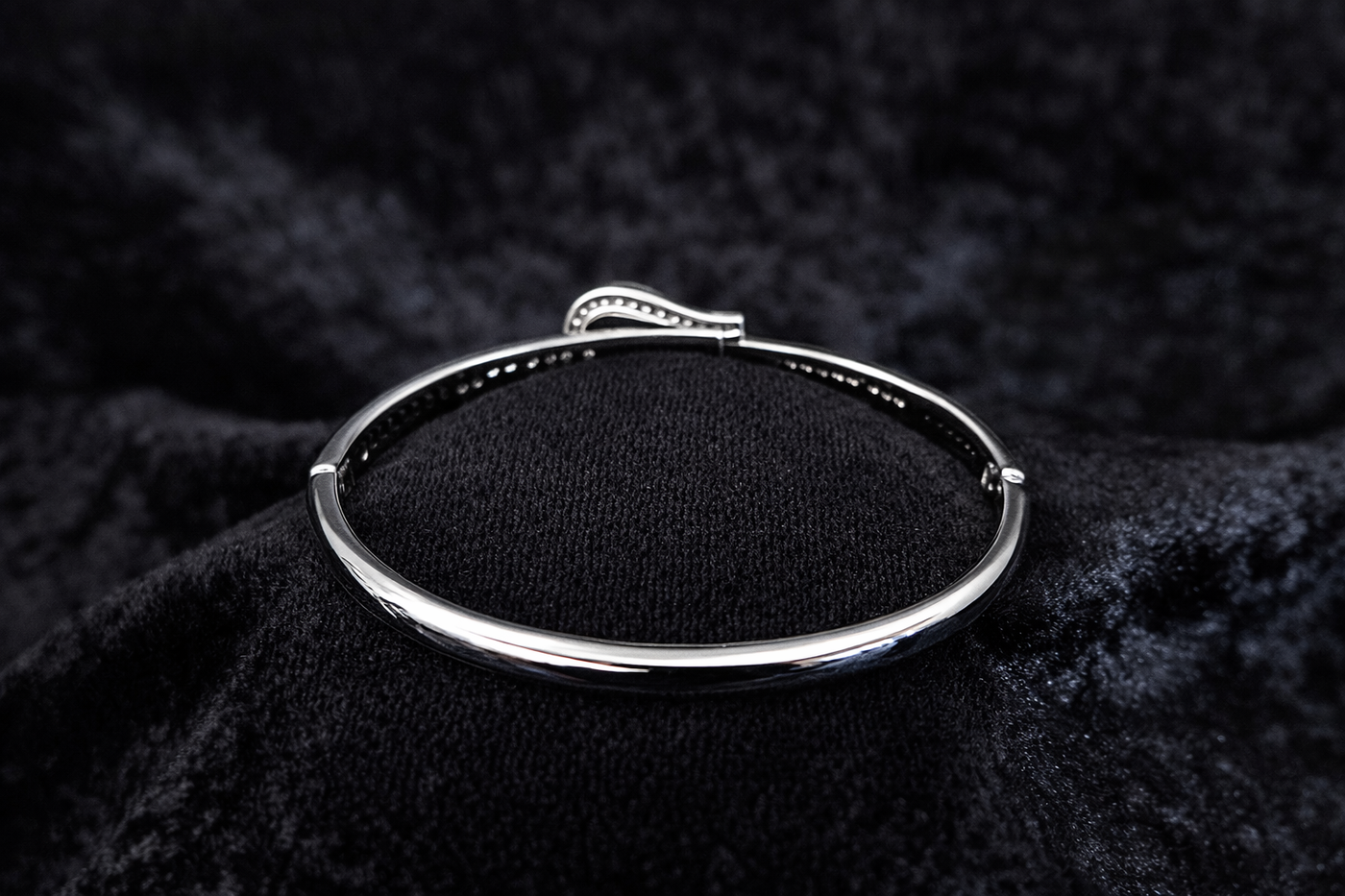 Pave Crystal Buckle Bangle Bracelet