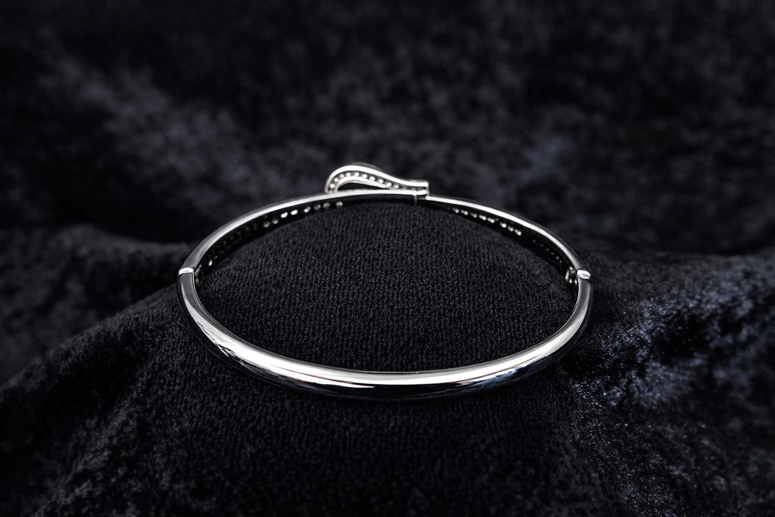 Pave Crystal Buckle Bangle Bracelet