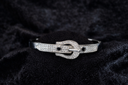 Pave Crystal Buckle Bangle Bracelet