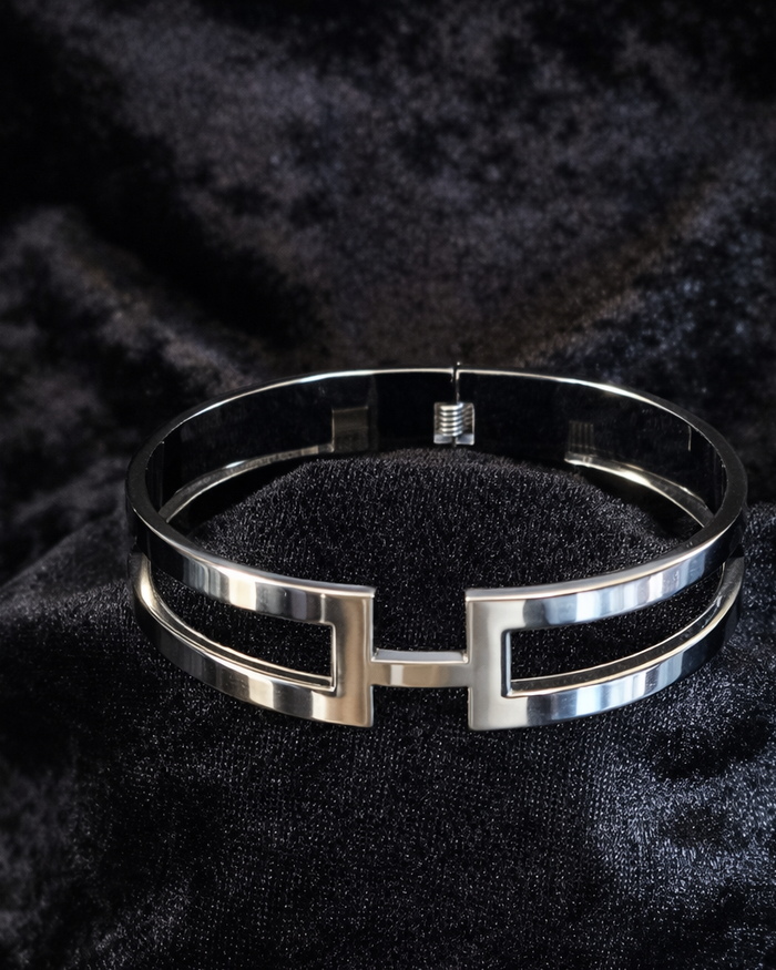 Modern Silver Open Cuff Bracelet