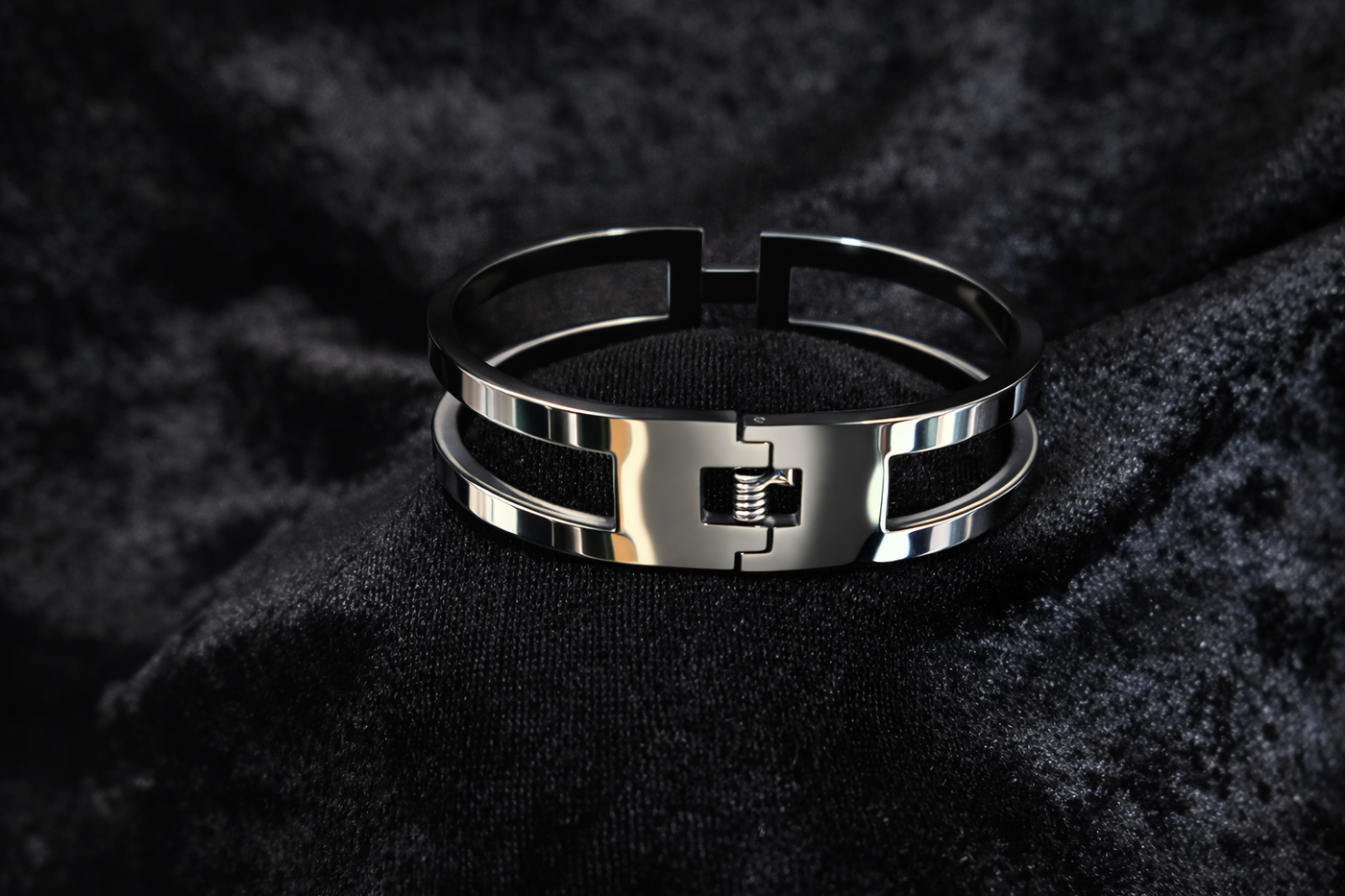 Modern Silver Open Cuff Bracelet