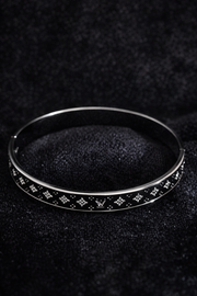 Silver Signature Bangle Bracelet