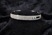 Crystal Studded Silver Bangle