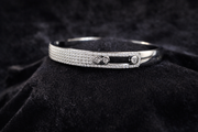 Crystal Studded Silver Bangle