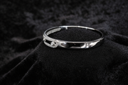 Crystal Studded Silver Bangle