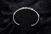 Multicolor Gemstone Silver Cuff Bracelet