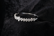 Silver Floral Crystal Bangle Bracelet