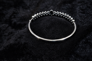 Silver Floral Crystal Bangle Bracelet