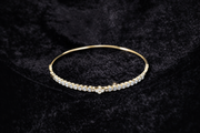 Silver Floral Crystal Bangle Bracelet