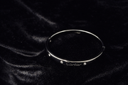 Screw-Detail Silver Bangle