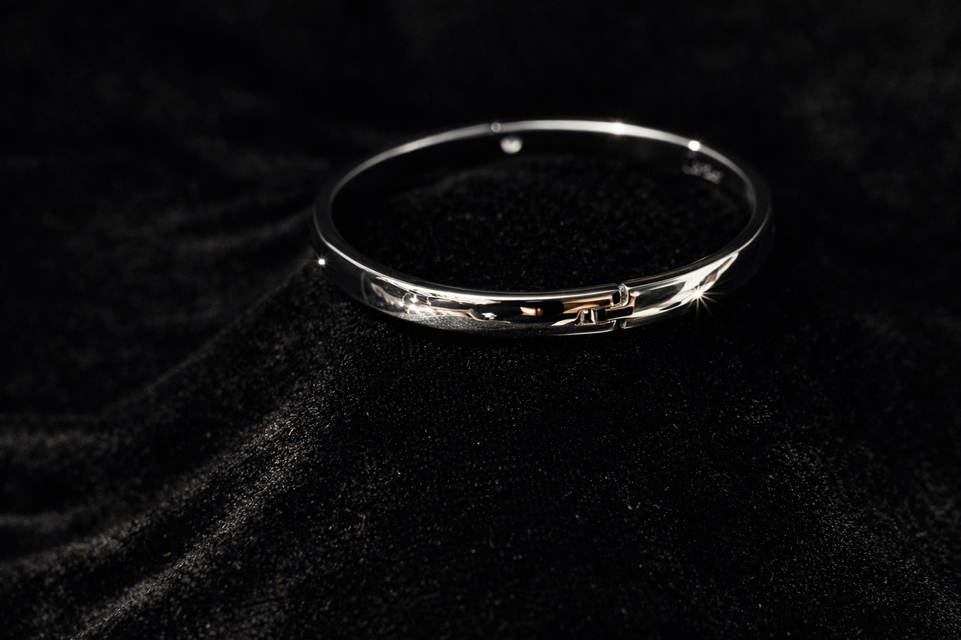 Screw-Detail Silver Bangle